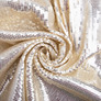 Ткань трикотаж пайетки 140 см 195 гр/м2, для вечерних платьев, костюмов, юбок и сценической одежды св/золото, фото 1