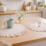 Набір серветок 2 шт з оборкою IDEIA, 30 см, бавовна, для дому, кафе, для сервірування столу беж, фото 4