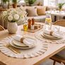 Набір серветок 2 шт з оборкою IDEIA, 30 см, бавовна, для дому, кафе, для сервірування столу беж, фото 5