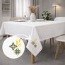 Набір подарунковий преміальний скатертина 150х220 см + 6 серветок 40х40 см з вишивкою у подарунковій упаковці білий, фото 6