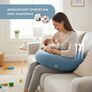 Подушка для беременных и кормления 30х190 см SeiDesign трикотаж гипоаллергенная, наволочка из хлопка на молнии м`ята, фото 3