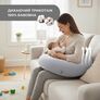 Pregnancy and Nursing Pillow 30х190 cm by SeiDesign Hypoallergenic, Cotton Zippered Pillowcase сірий-беж, фото 3