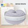 Pregnancy and Nursing Pillow 30х190 cm by SeiDesign Hypoallergenic, Cotton Zippered Pillowcase сірий-беж, фото 7