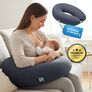 Pregnancy and Nursing Pillow 30х190 cm by SeiDesign Hypoallergenic, Cotton Zippered Pillowcase т/сіра, фото 2