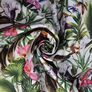 Ткань Панама хлопок 180 см 235 гр/м2 з защитой от пятен, для скатертей, штор, декора  екзотичні квіти, фото 7